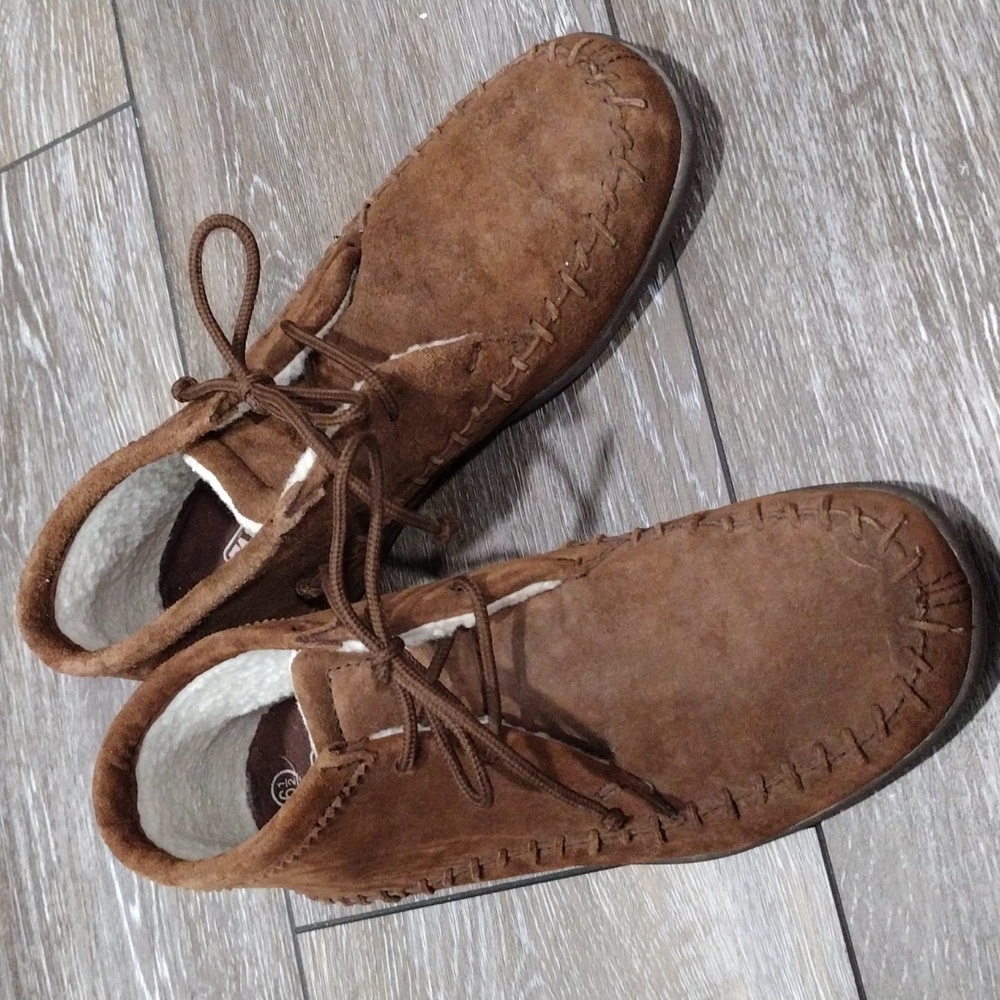 Faded Glory brown suede chukka moccasins. Size 6.5
